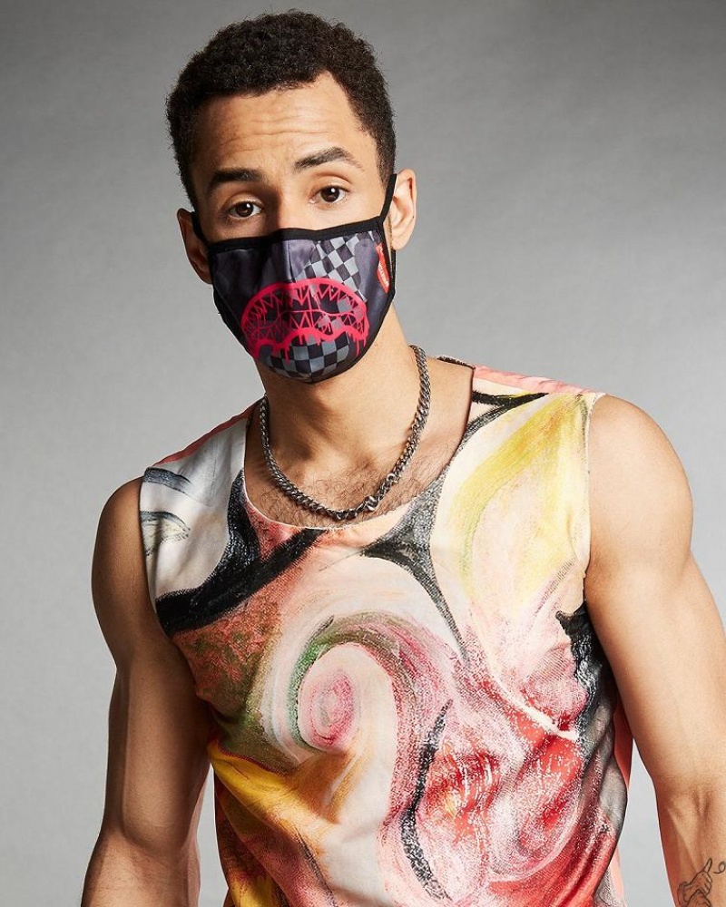 Black Pink Men's Sprayground 3am Pink Drip Face Masks | RUKW05276