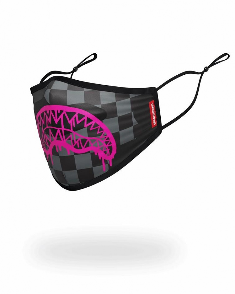 Black Pink Men's Sprayground 3am Pink Drip Face Masks | RUKW05276