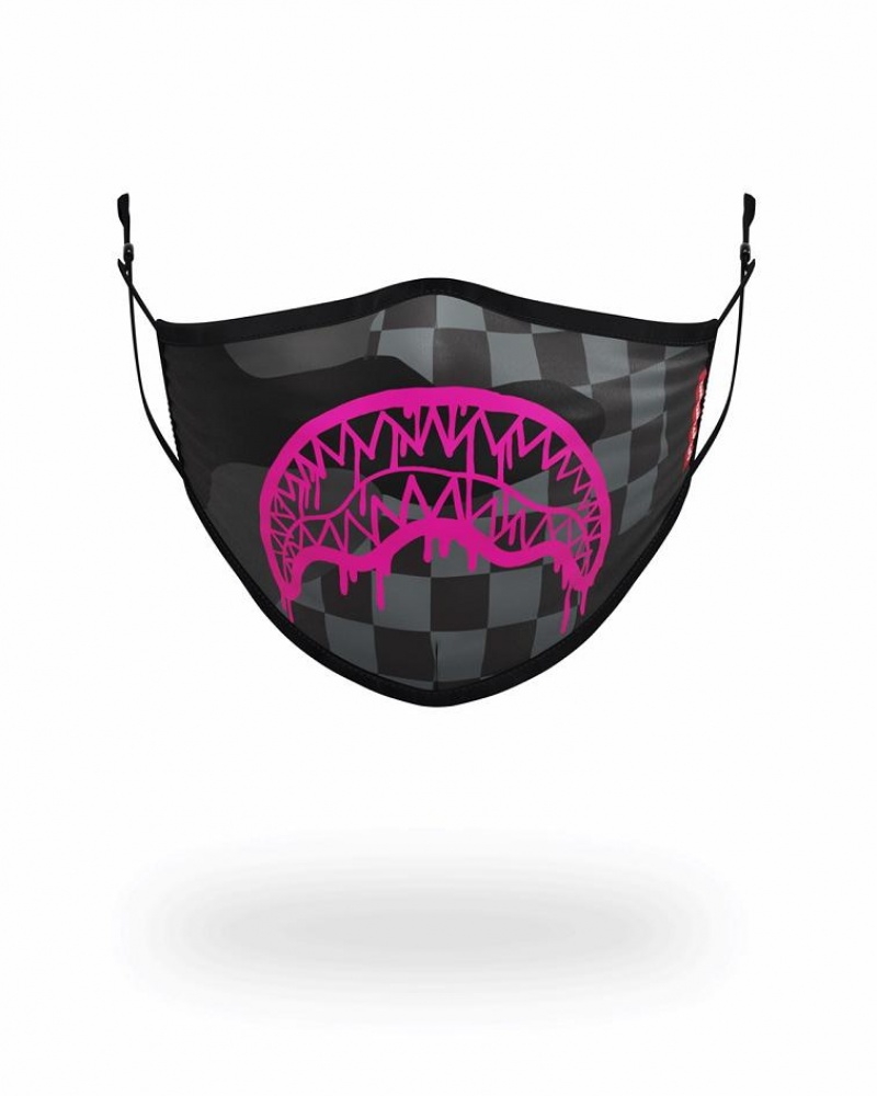 Black Pink Men\'s Sprayground 3am Pink Drip Face Masks | RUKW05276