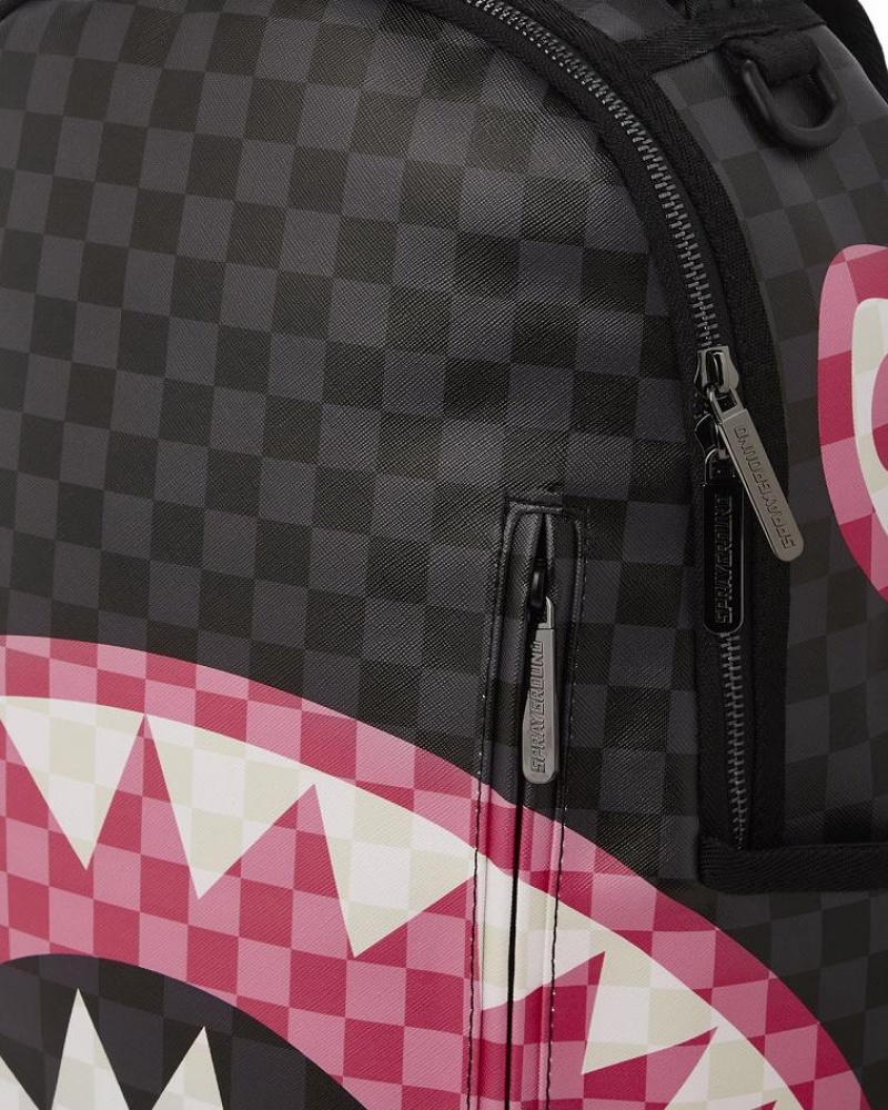 Black Pink Men's Sprayground Sharks In Candy Backpacks | IGPQ37524