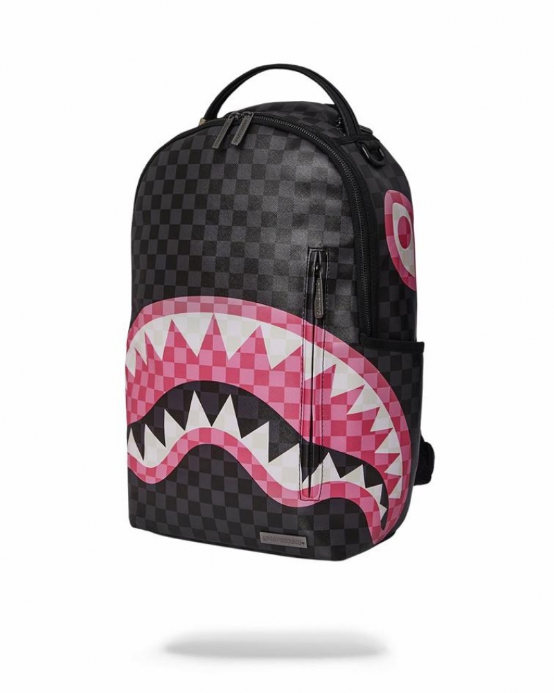 Black Pink Men's Sprayground Sharks In Candy Backpacks | IGPQ37524