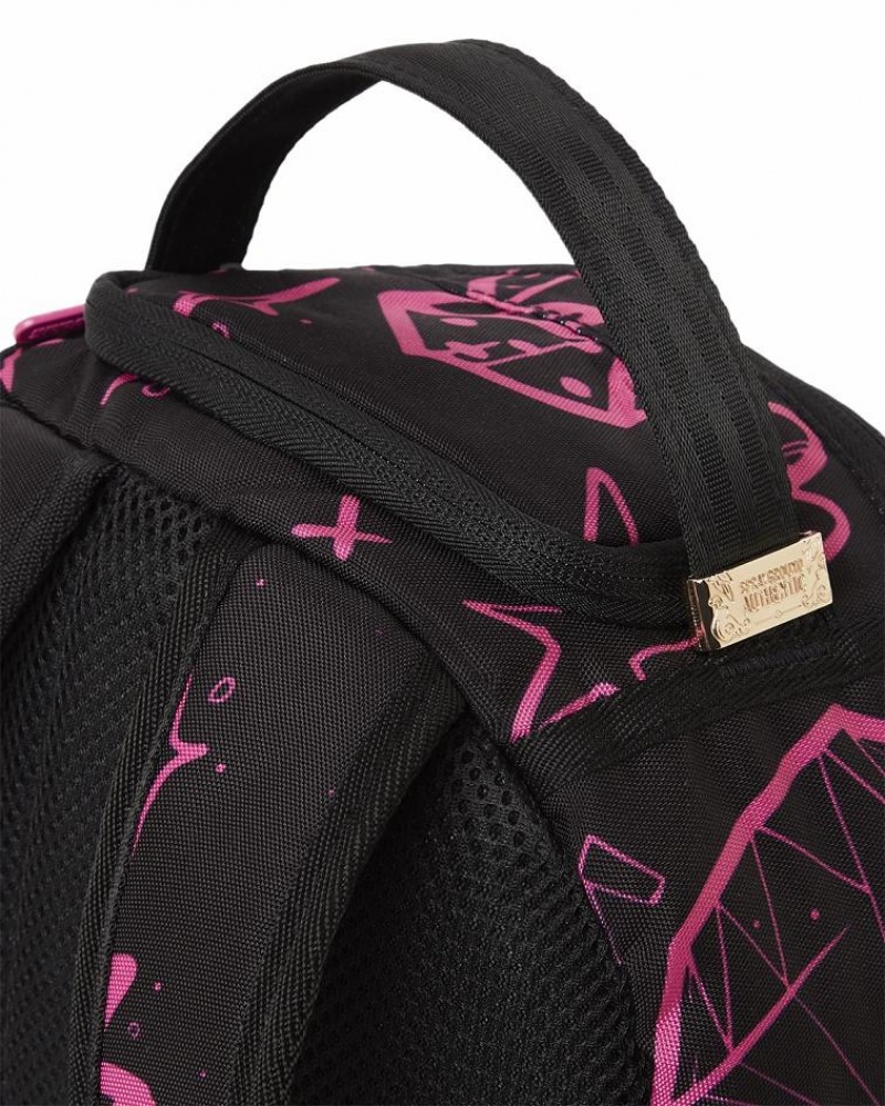 Black Pink Women's Sprayground Marker Drip Mini Backpacks | JYWT20687