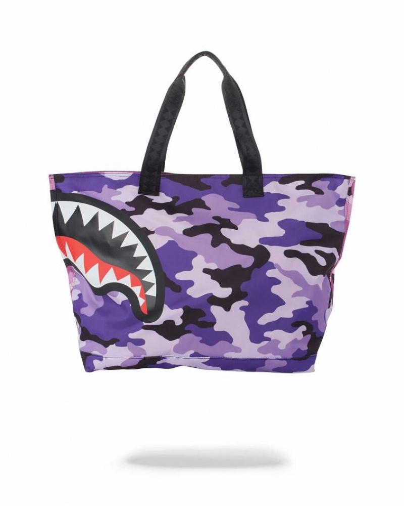 Black Pink Women's Sprayground Split Camo Beach Totes | ISZU80629