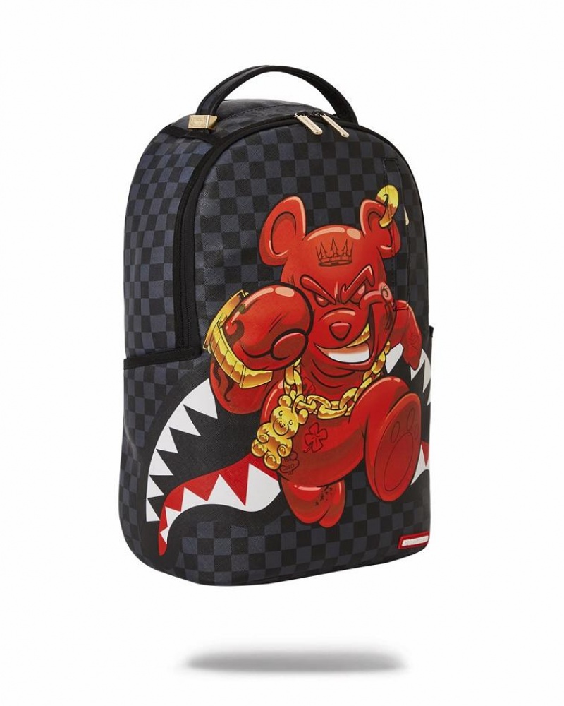 Black Red Men's Sprayground Chase Bank Backpacks | ESFV47392