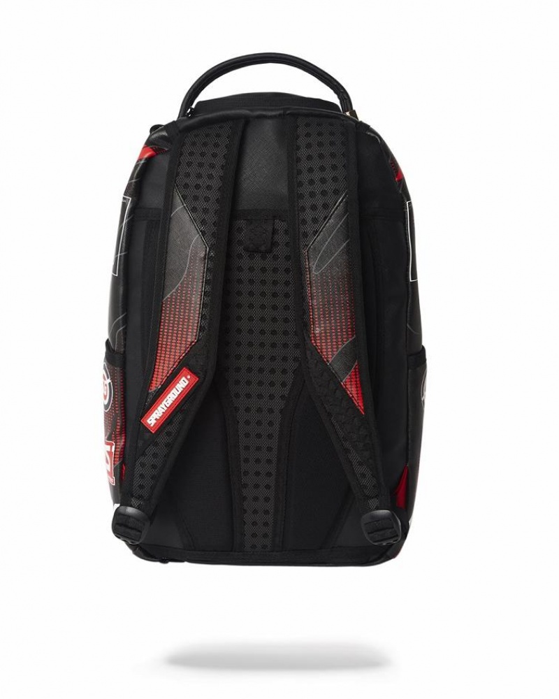 Black Red Men's Sprayground Formula 1 Backpacks | FDJE80593