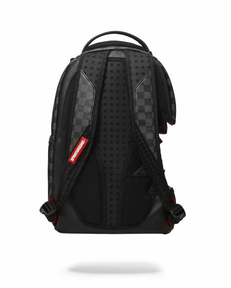 Black Red Men's Sprayground Shark Bite Sharks In Paris Backpacks | YXNM08259