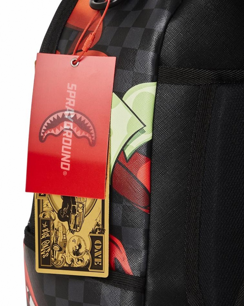 Black Red Men's Sprayground Sharks In Taz Tearup Backpacks | NRIV80716