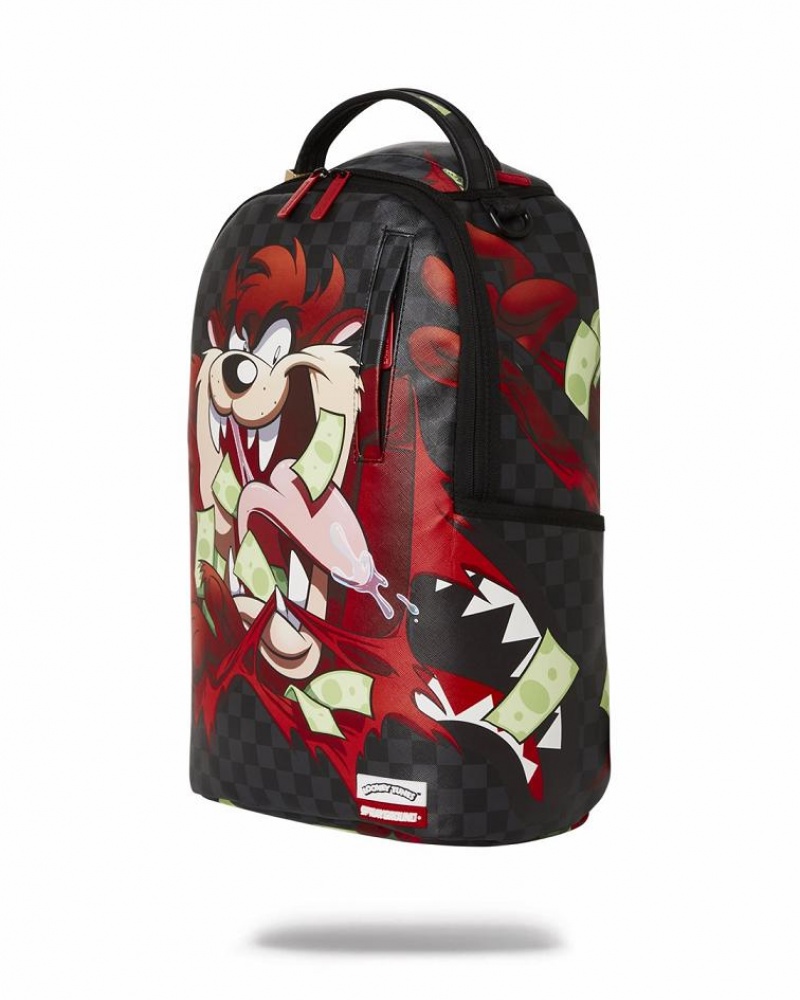 Black Red Men's Sprayground Sharks In Taz Tearup Backpacks | NRIV80716