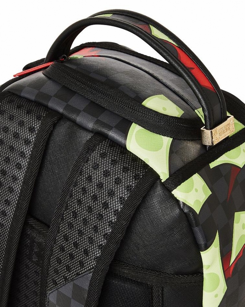 Black Red Men's Sprayground Sharks In Taz Tearup Backpacks | NRIV80716