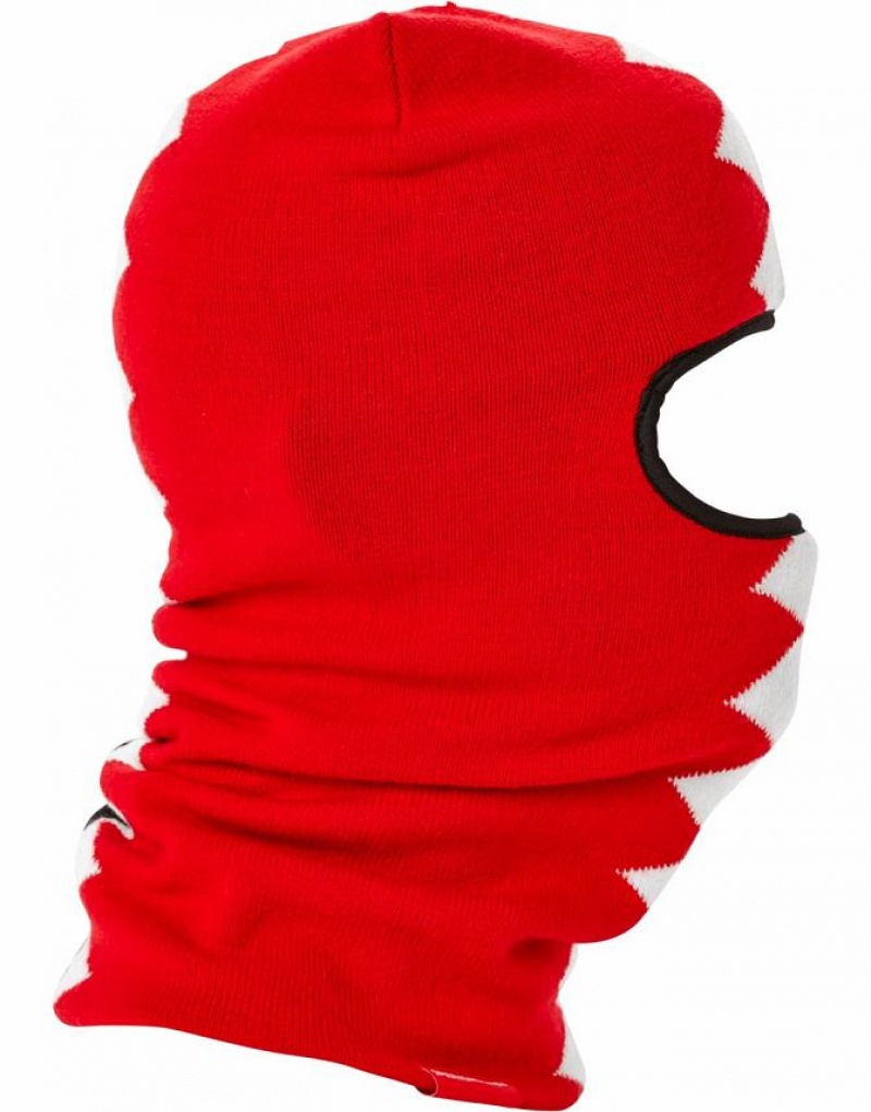 Black Red Men's Sprayground Split Shark Ski Mask | URQX09648