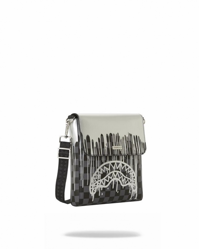 Black Sliver Women's Sprayground Chateau Ghost Large Slings Bag | DCUZ70562