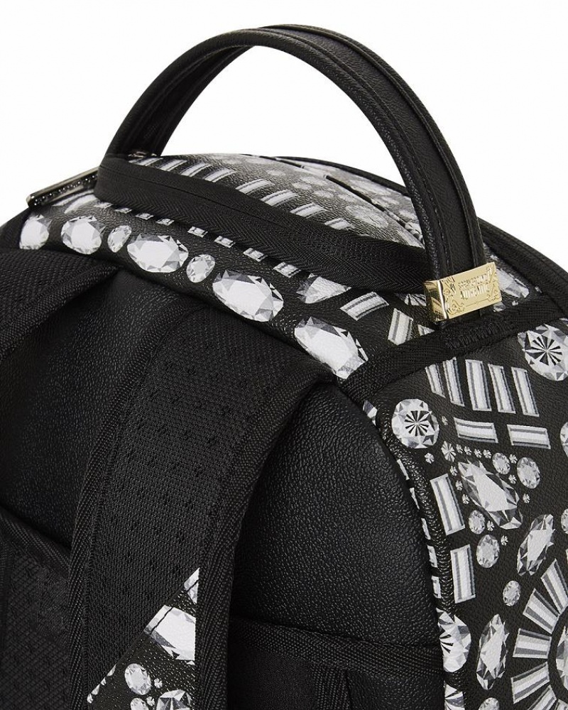 Black White Men's Sprayground Bags Secured Backpacks | FEVZ63128