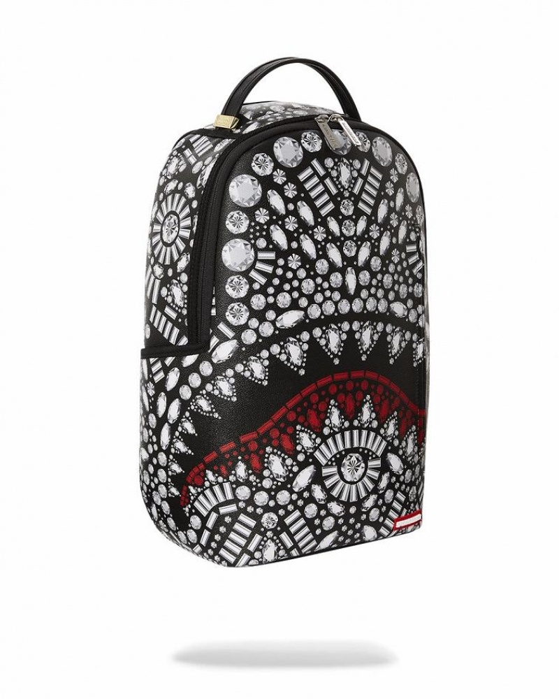 Black White Men's Sprayground Bags Secured Backpacks | FEVZ63128