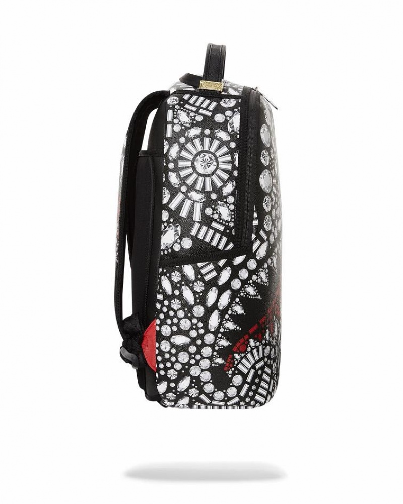 Black White Men's Sprayground Bags Secured Backpacks | FEVZ63128