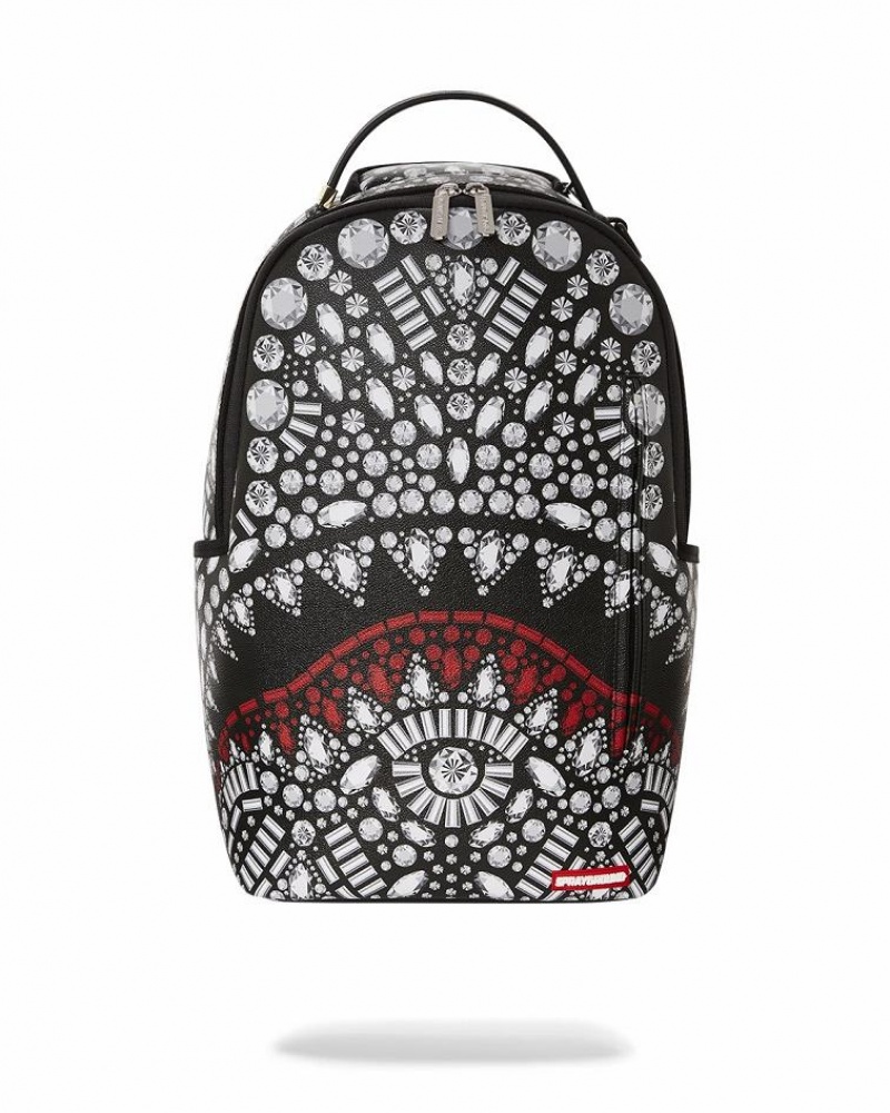 Black White Men\'s Sprayground Bags Secured Backpacks | FEVZ63128