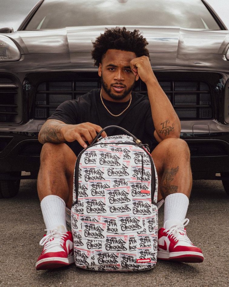 Black White Men's Sprayground Remember My Name Backpacks | KEVG24389