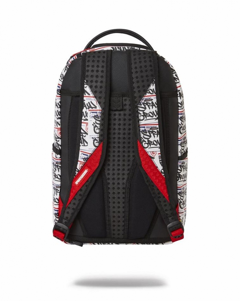 Black White Men's Sprayground Remember My Name Backpacks | KEVG24389