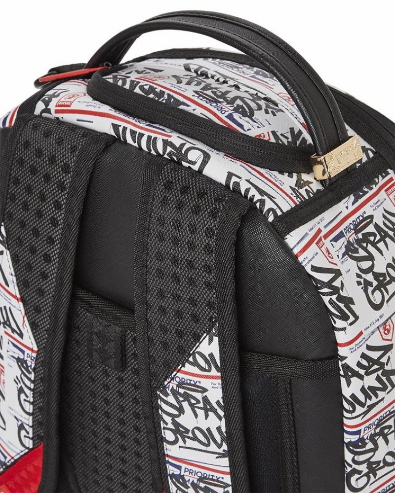 Black White Men's Sprayground Remember My Name Backpacks | KEVG24389