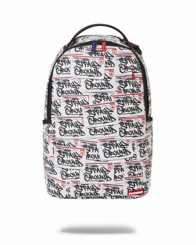 Black White Men\'s Sprayground Remember My Name Backpacks | KEVG24389