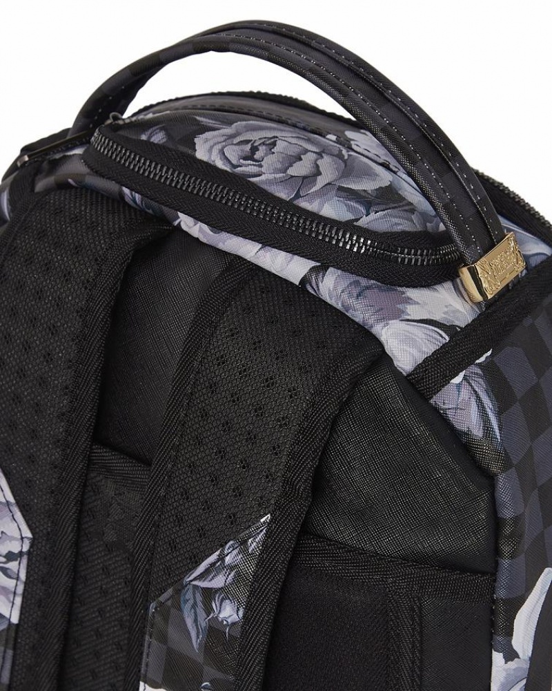 Black White Men's Sprayground Sharks In Paris Nightfall Backpacks | TCOK14765