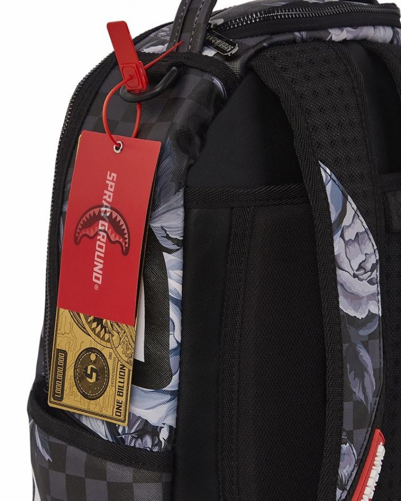 Black White Men's Sprayground Sharks In Paris Nightfall Backpacks | TCOK14765