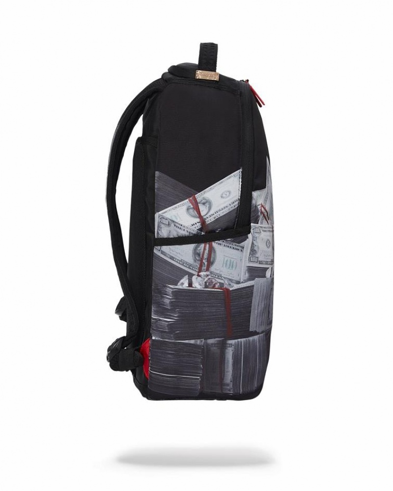 Black White Men's Sprayground Too Heavy Backpacks | OMSG92501