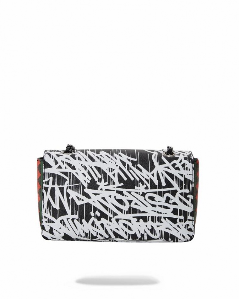 Black White Women's Sprayground Night Night Handbag | LRVE31058