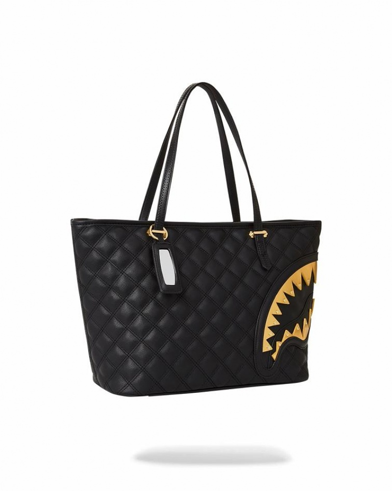 Black Women's Sprayground 24k Geneva Tote Bags | PHLJ16428