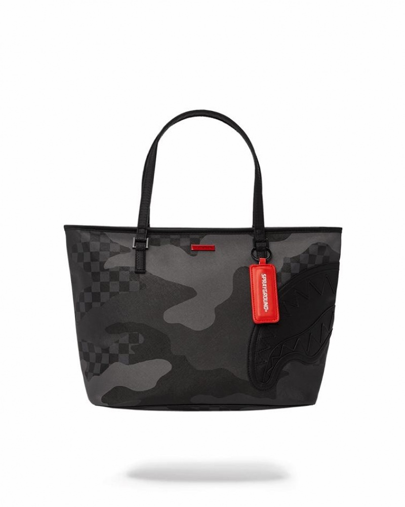 Black Women's Sprayground 3am Never Sleep Tote Bags | BLRT73209