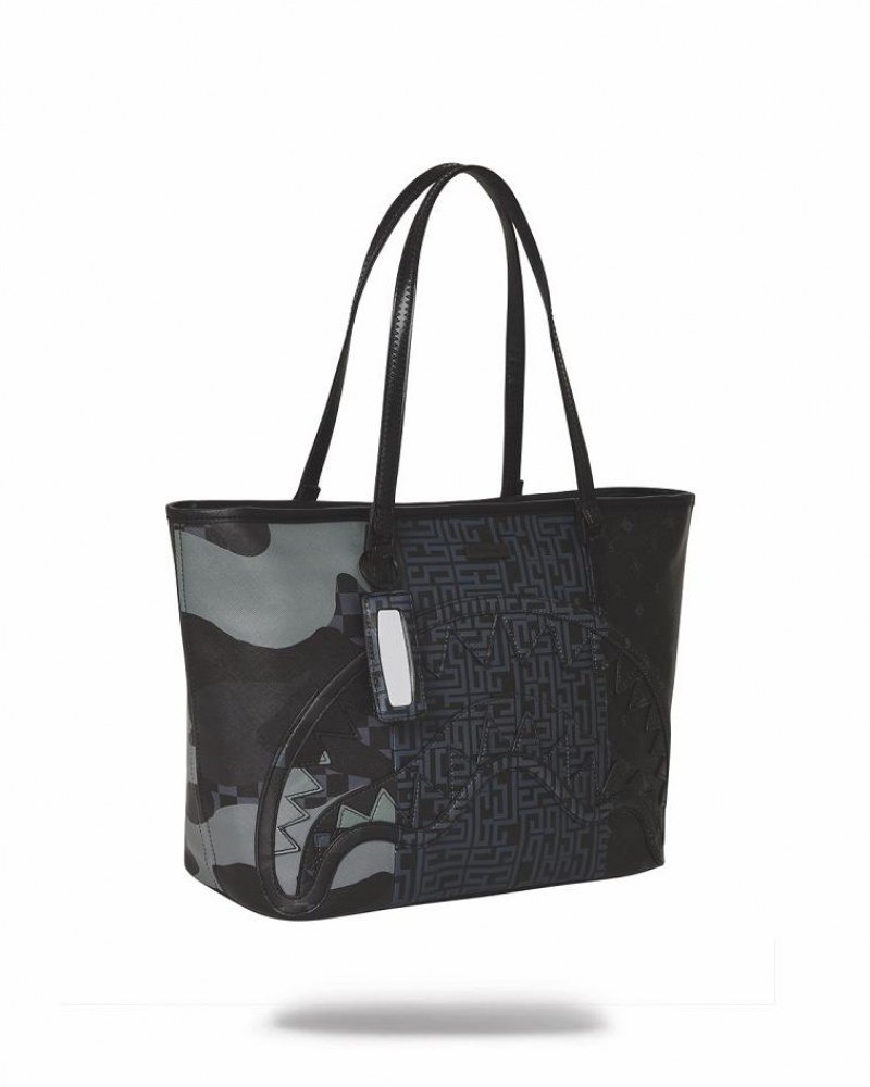 Black Women's Sprayground 3am The Trilogy Tote Bags | FTJY28761