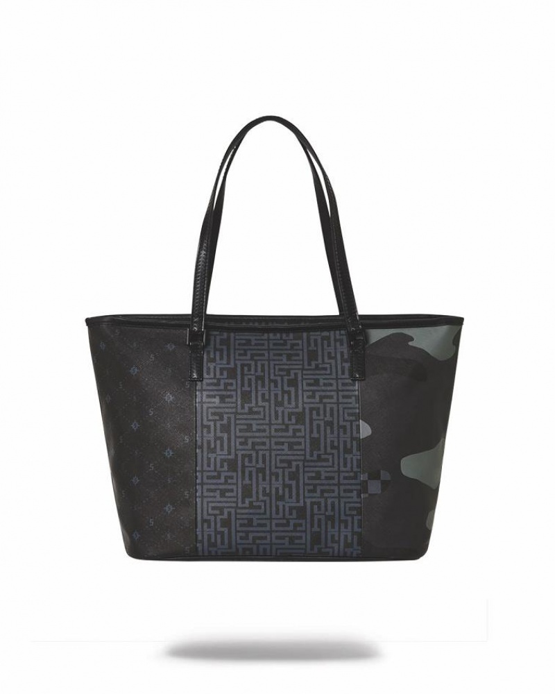 Black Women's Sprayground 3am The Trilogy Tote Bags | FTJY28761