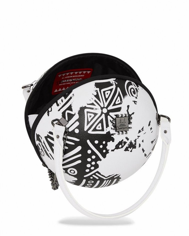 Black Women's Sprayground A.I.8 African Intelligence Handbag | GIQA58960