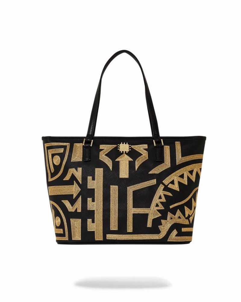 Black Women's Sprayground A.I.8 African Intelligence Tote Bags | NSJP61289