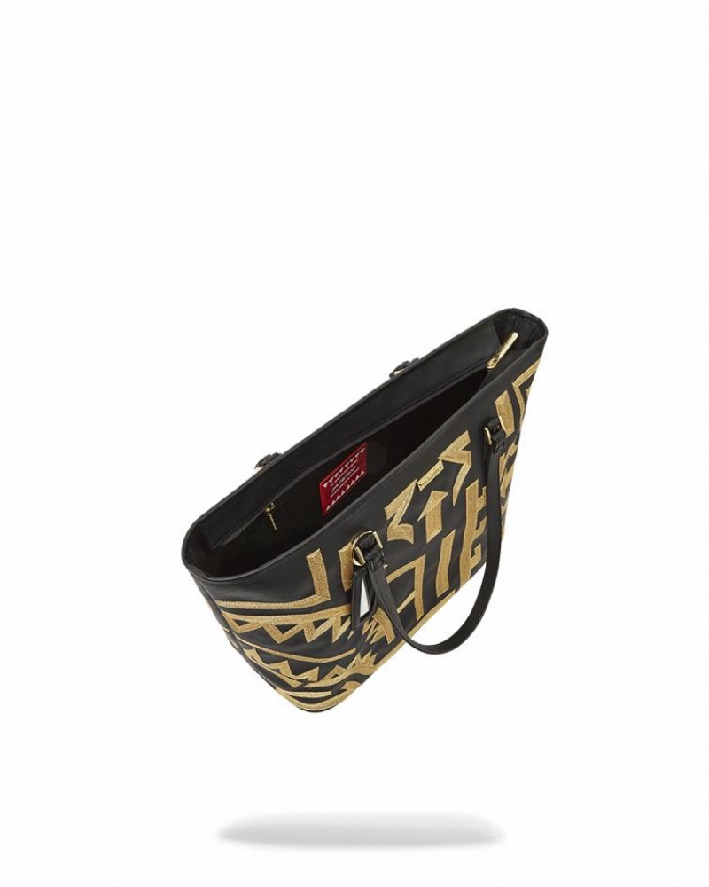 Black Women's Sprayground A.I.8 African Intelligence Tote Bags | NSJP61289