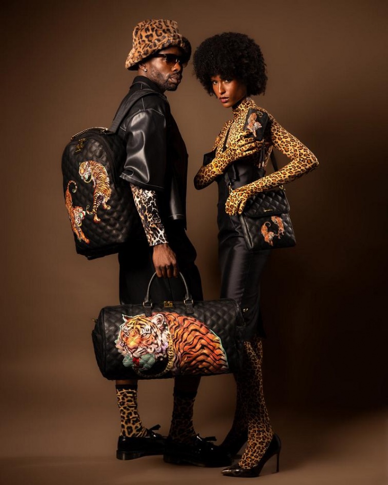 Black Women's Sprayground Catwalk Currency Slings Bag | QZPB28651