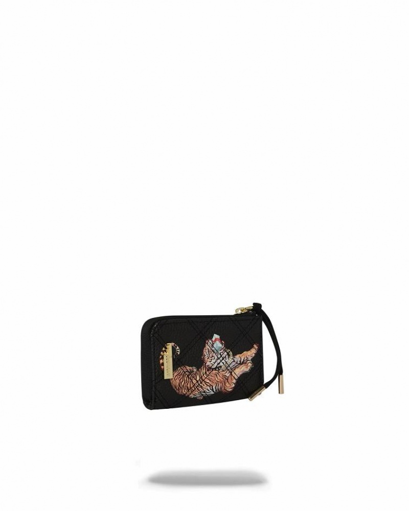 Black Women's Sprayground Catwalk Currency Wallets | NOJA06145