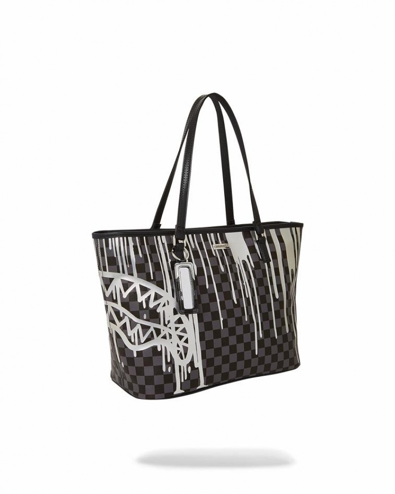 Black Women's Sprayground Chateau Ghost Tote Bags | KIYH25610