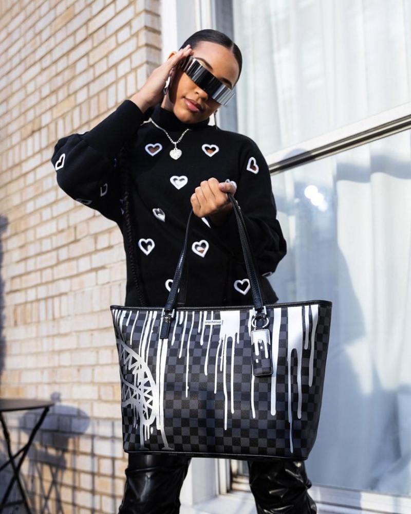 Black Women's Sprayground Chateau Ghost Tote Bags | KIYH25610