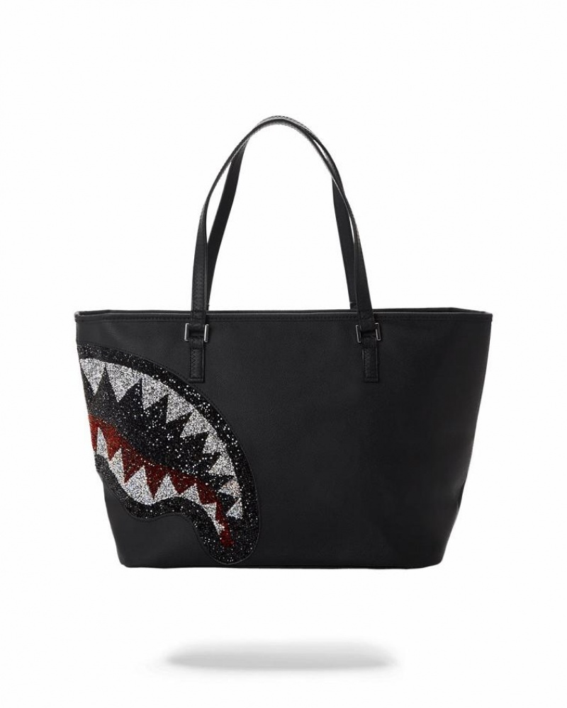 Black Women's Sprayground Clearcut Tote Bags | DSZH97841