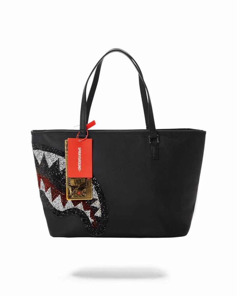 Black Women's Sprayground Clearcut Tote Bags | DSZH97841