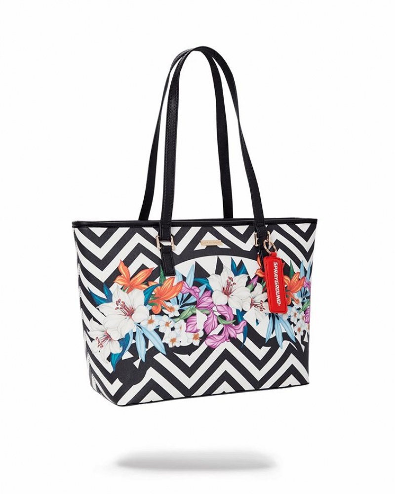 Black Women's Sprayground Glass House Tote Bags | FULE52063