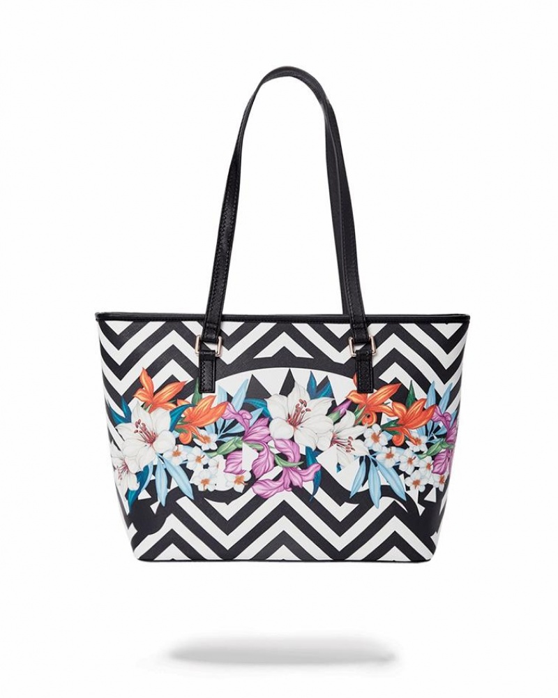 Black Women's Sprayground Glass House Tote Bags | FULE52063