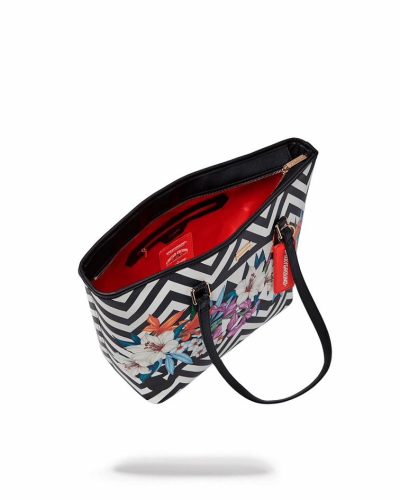 Black Women's Sprayground Glass House Tote Bags | FULE52063