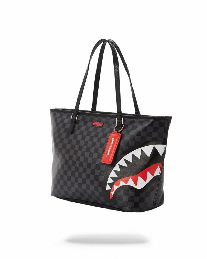 Black Women's Sprayground Italia Diviso Tote Bags | EJBX69532