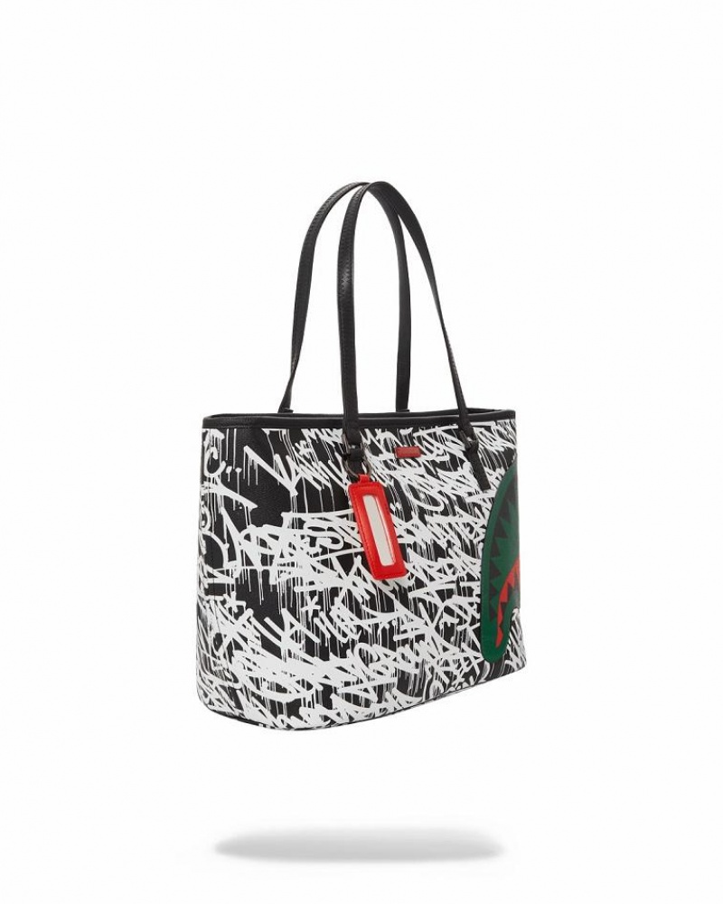 Black Women's Sprayground Night Night Tote Bags | DTPG54980