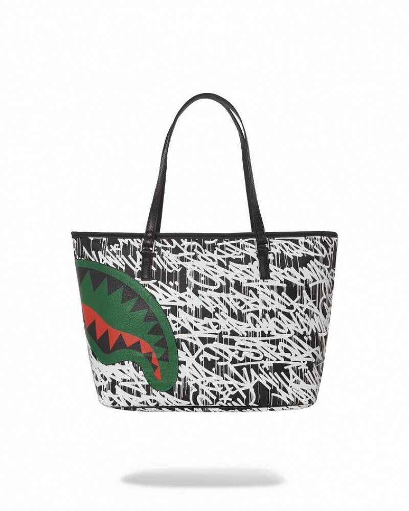 Black Women's Sprayground Night Night Tote Bags | DTPG54980