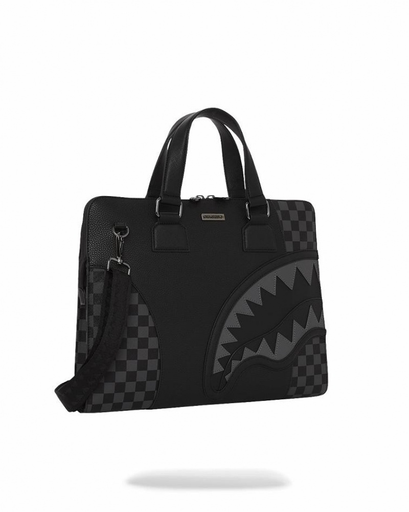 Black Women's Sprayground Raceway Shadow Phantom Briefcase | WLUA80437