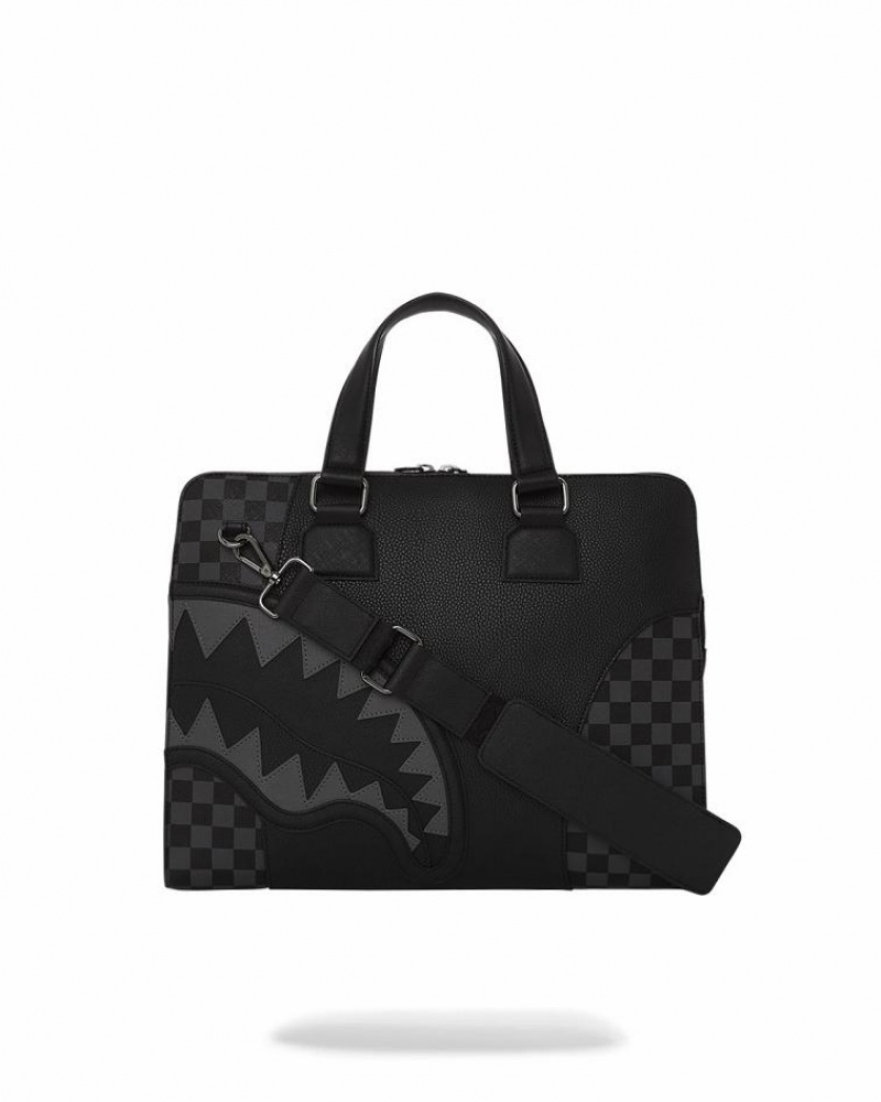 Black Women's Sprayground Raceway Shadow Phantom Briefcase | WLUA80437