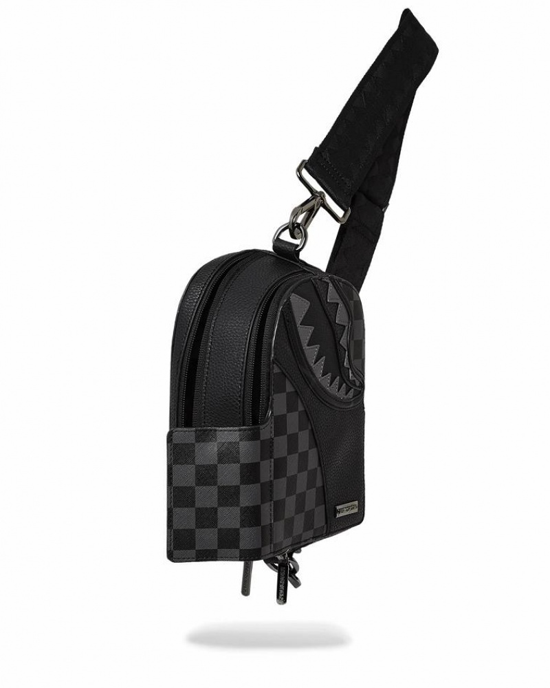 Black Women's Sprayground Raceway Shadow Phantom Slings Bag | AXJH36742