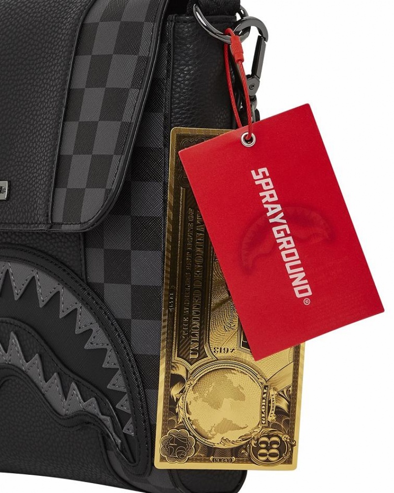 Black Women's Sprayground Raceway Shadow Phantom Slings Bag | BNWI69824